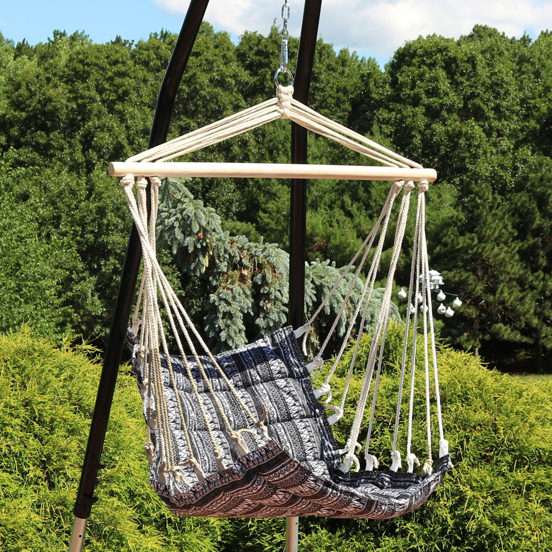 Sunnydaze Polycotton Padded Hammock Chair with Spreader Bar - Boho Print Image 2