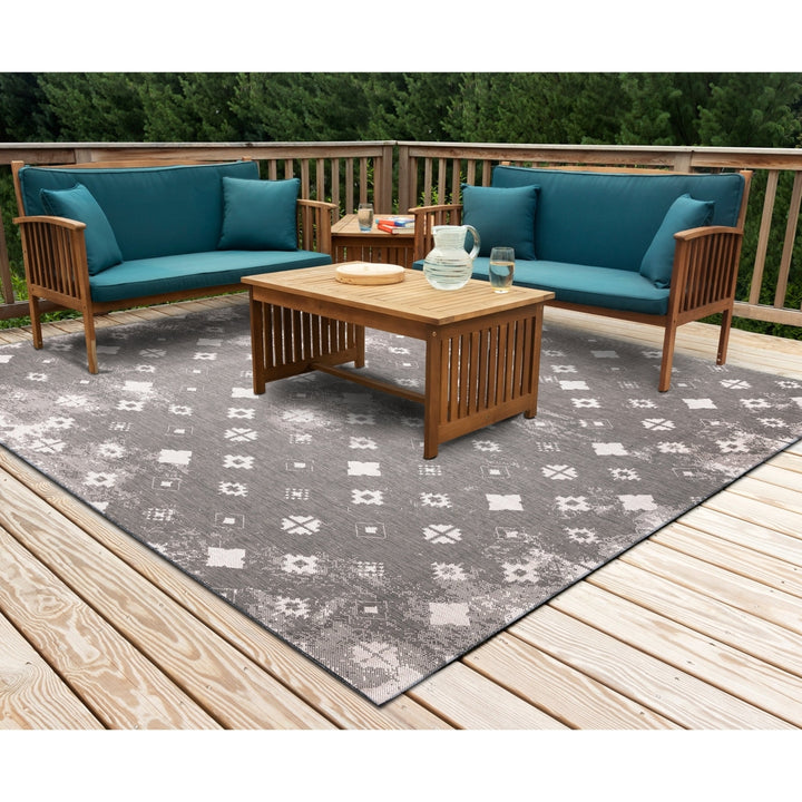 Liora Manne Carmel Porto Indoor Outdoor Area Rug Black Image 3