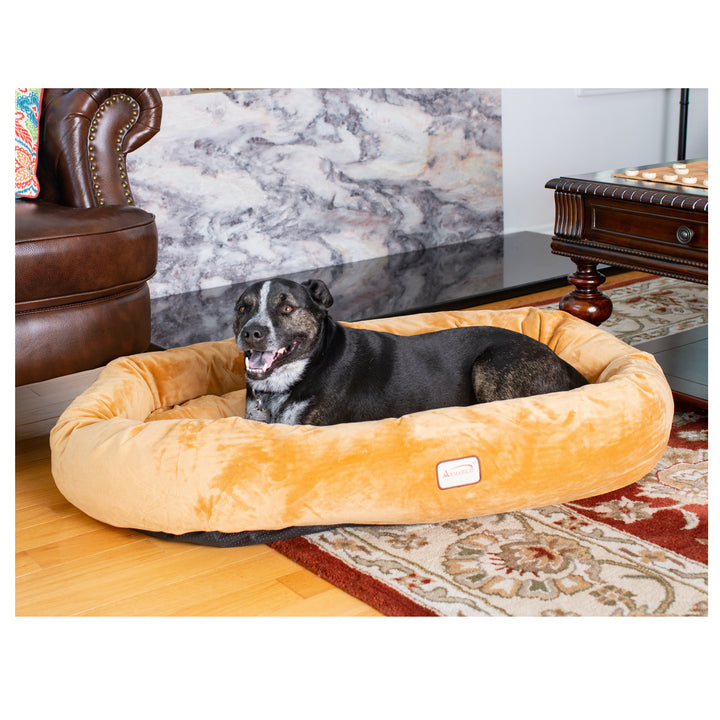 Armarkat D02CZS-L Large Earth Brown Dog Bed Waterproof Velvet Skid-Free Base Image 9