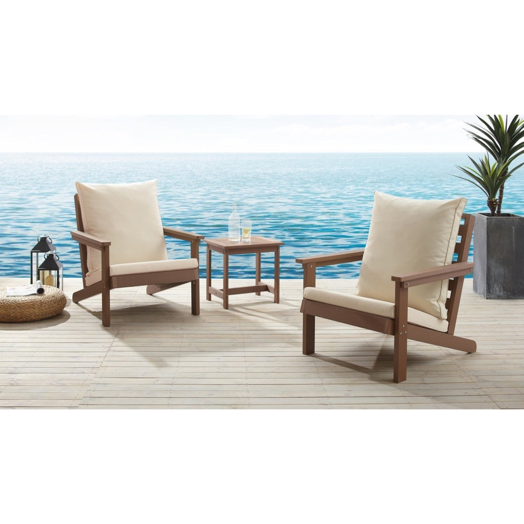 Inspired Home Lavender Outdoor 3pc Seating Group Teak All-Weather Cushions Image 1