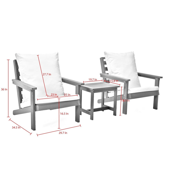 Lavender Outdoor 3pc Seating Group, Teak Image 8