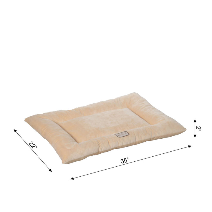 Armarkat M01CMH-L Large Dog Bed Mat Beige Velvet Poly Fill 35"x22" Image 3