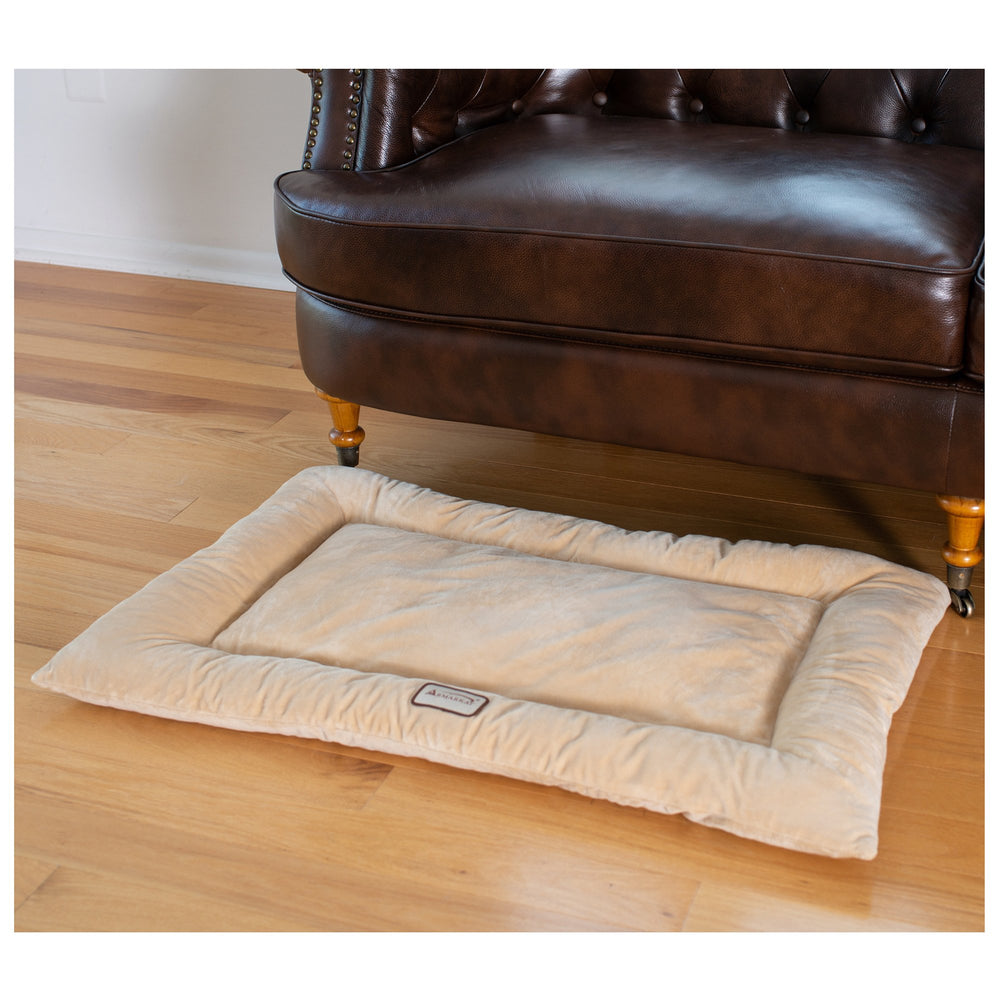 Armarkat M01CMH-M Medium Dog Bed Mat Beige 27x19 Soft Velvet Poly Fill Image 2