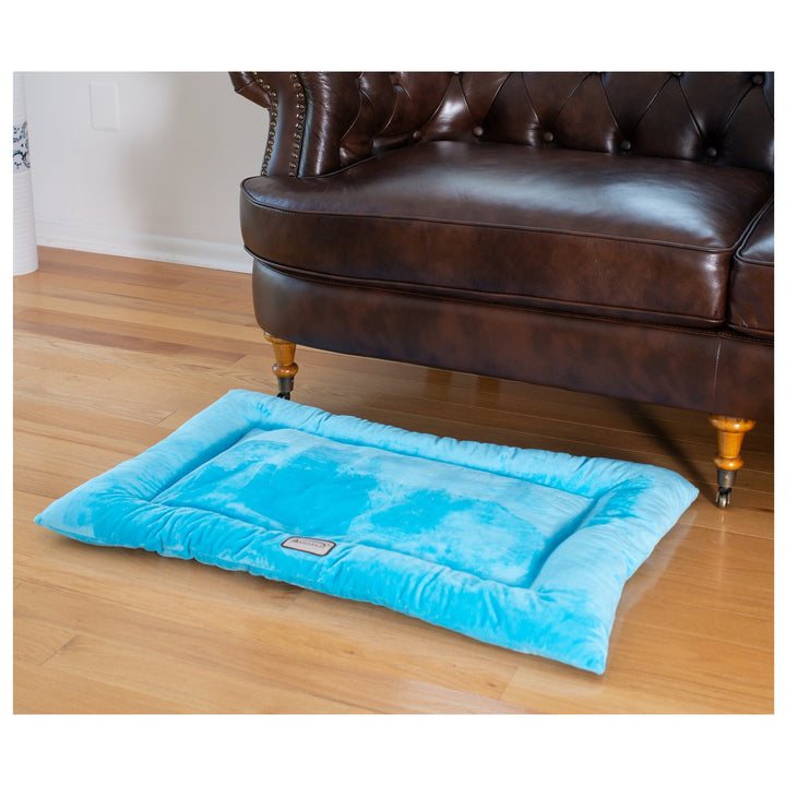 Armarkat M01CTL-L Large Sky Blue Pet Bed Mat with Poly Fill Cushion Image 1