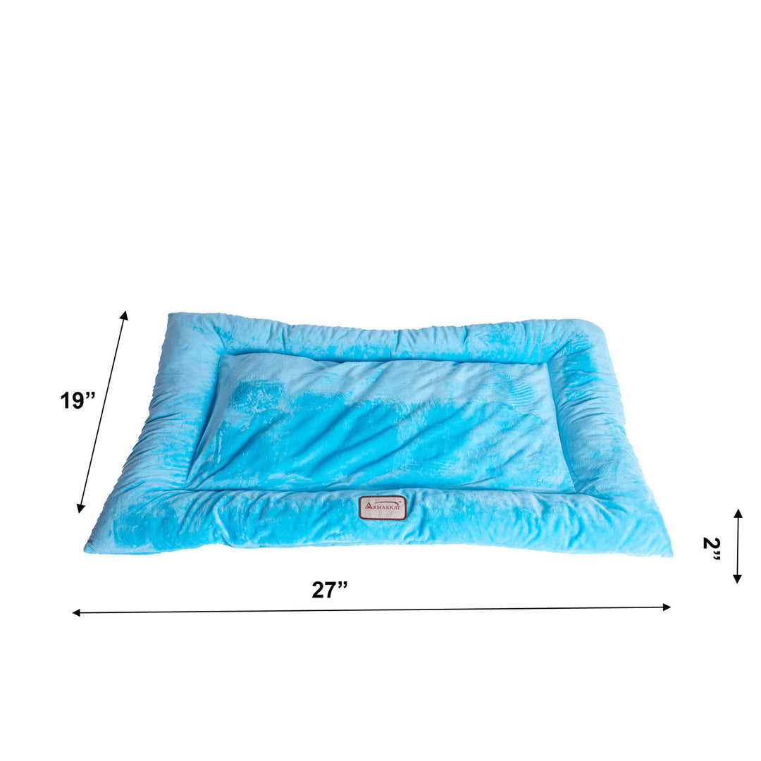 Armarkat M01CTL-L Large Sky Blue Pet Bed Mat with Poly Fill Cushion Image 3