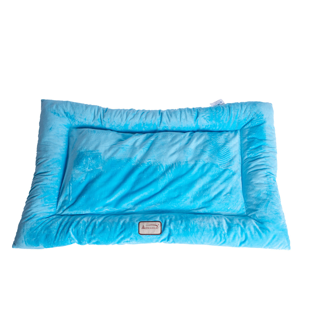 Armarkat M01CTL-M Medium Pet Bed Mat Sky Blue 27x19 Velvet Cushion Image 5