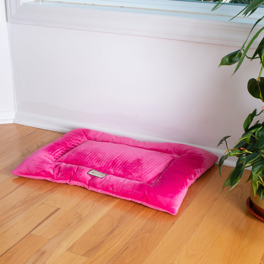 Armarkat M01CZH-L Large Pet Bed Mat Velvet Pink 35x22 Poly Fill Cushion Image 2