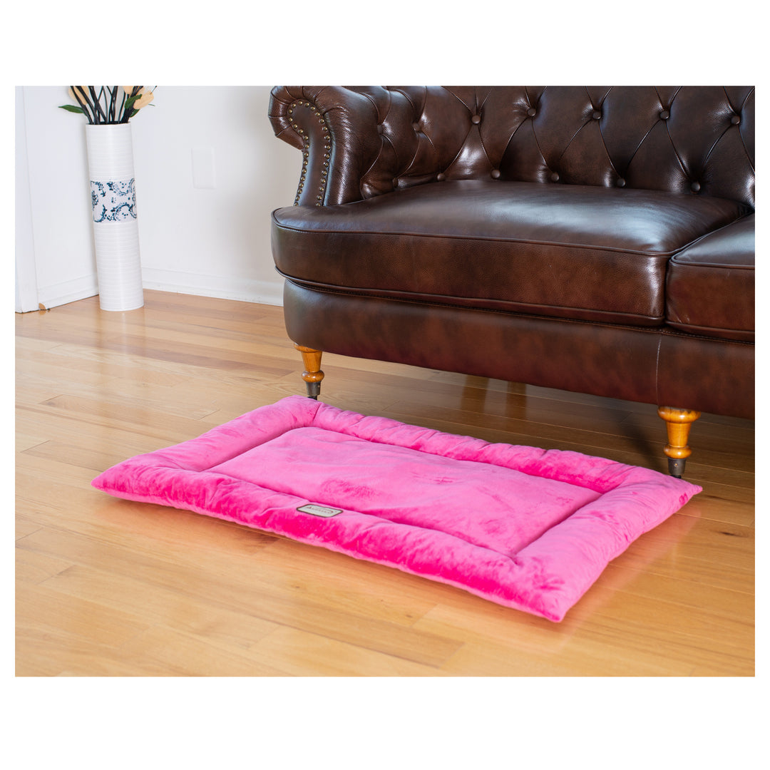 Armarkat M01CZH-M Medium Pet Bed Mat Pink Velvet Poly Fill Cushion 27x19 inches Image 4