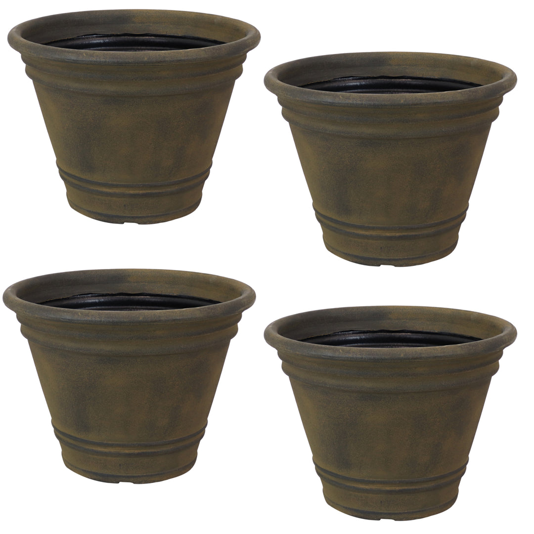 Sunnydaze 20 in Franklin Unbreakable Polyresin Planter - Sable - Set of 4 Image 1