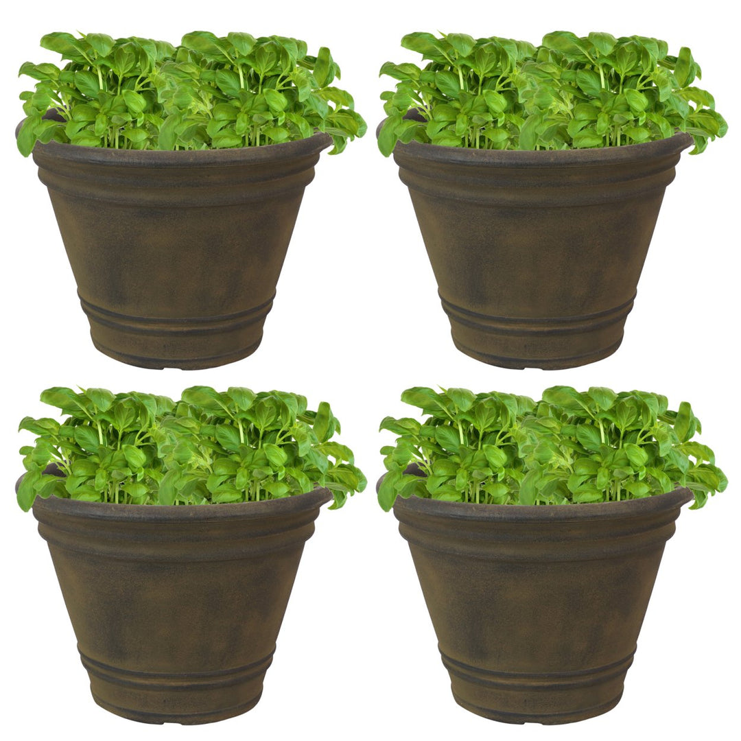 Sunnydaze 20 in Franklin Unbreakable Polyresin Planter - Sable - Set of 4 Image 7