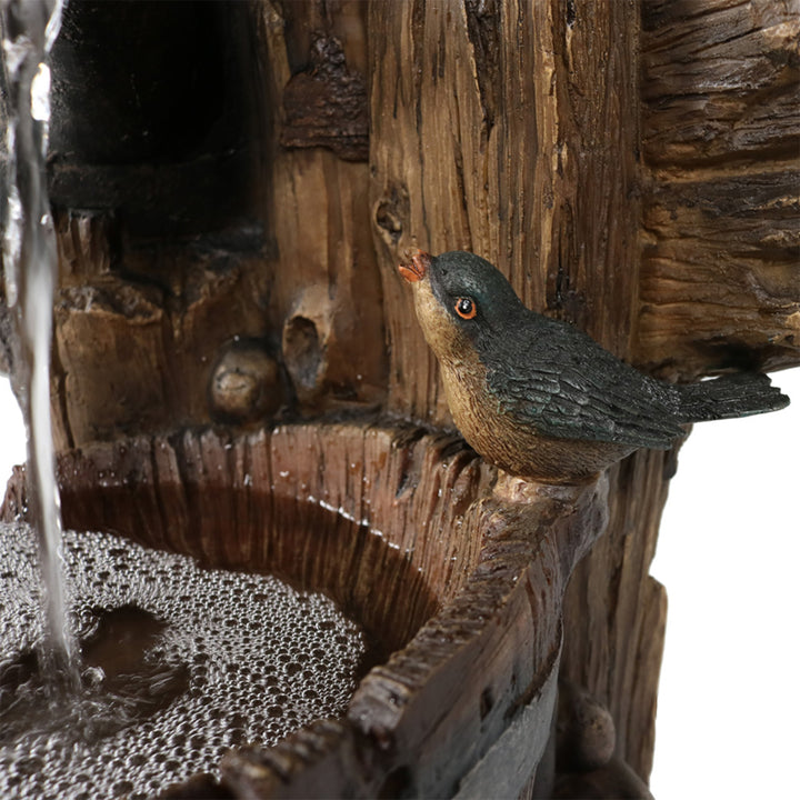 Sunnydaze Rustic Birdhouse and Garden Watering Can Water Fountain - 31 in Image 7