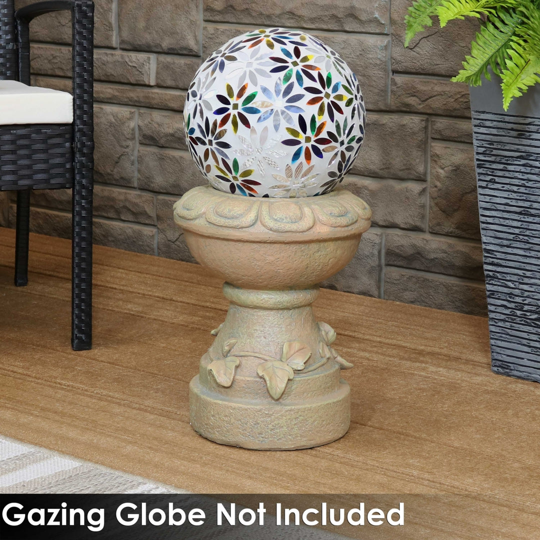 Sunnydaze Vintage Vine and Leaf Polyresin Gazing Globe Stand - Autumn Leaf Image 9