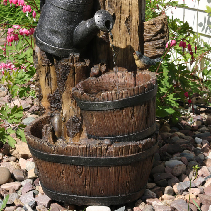 Sunnydaze Rustic Birdhouse and Garden Watering Can Water Fountain - 31 in Image 10