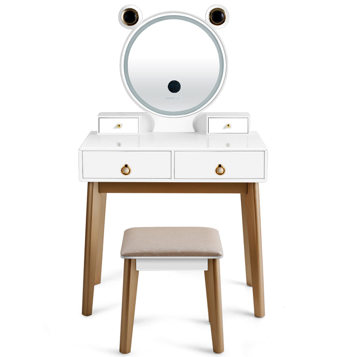 Vanity Dressing Table Set Touch Screen Dimming Mirror Image 8