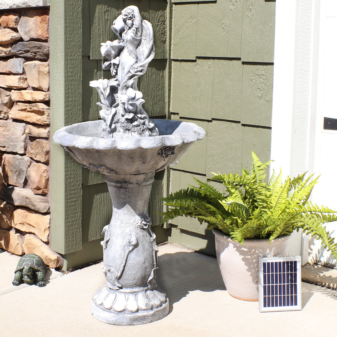 Sunnydaze Fairy Flower Solar Water Fountain with Battery Backup - 42 in Image 4