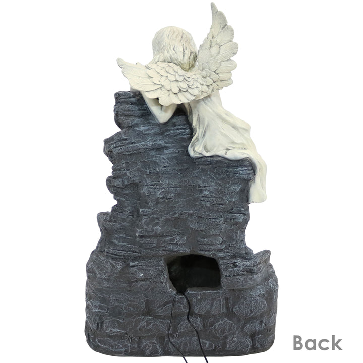 Sunnydaze Angel Falls Solar Water Fountain with Battery/LED Lights - 29 in Image 7