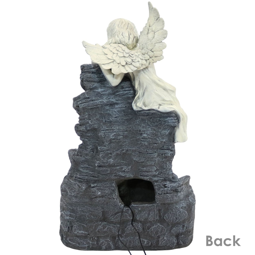 Sunnydaze Angel Falls Solar Water Fountain with Battery/LED Lights - 29 in Image 9