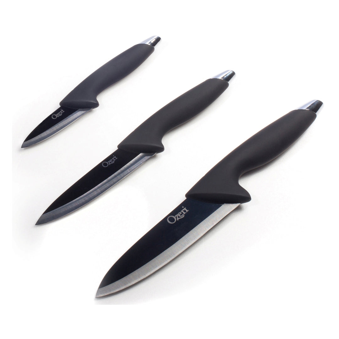 Ozeri Elite Chef Black Ceramic Knife Set 6-Piece Ergonomic Lightweight Sharp Image 3