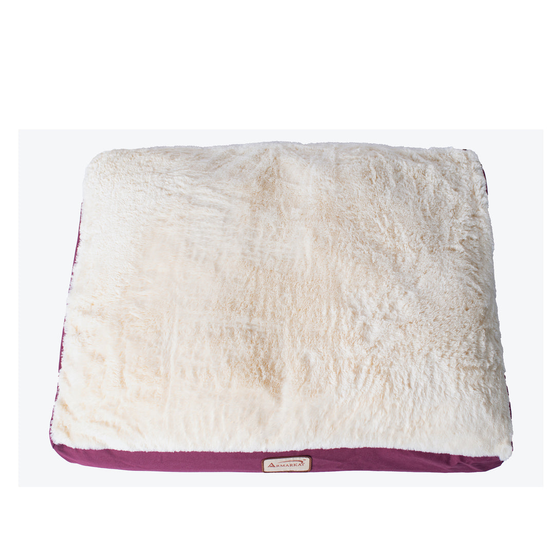 Armarkat M02 Large Pet Bed Mat Ivory Burgundy Waterproof Poly Fill Cushion 39x28 Image 5