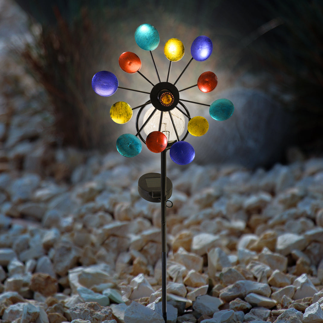 Solar Garden Pinwheels-Landscape Accent Illuminated Metal Spinner - 2 Styles Image 8