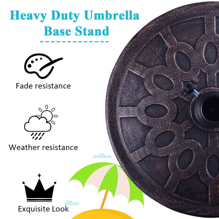 17.5 Umbrella Base Stand Market Patio Standing Outdoor Living Heavy Duty (Round) Image 7