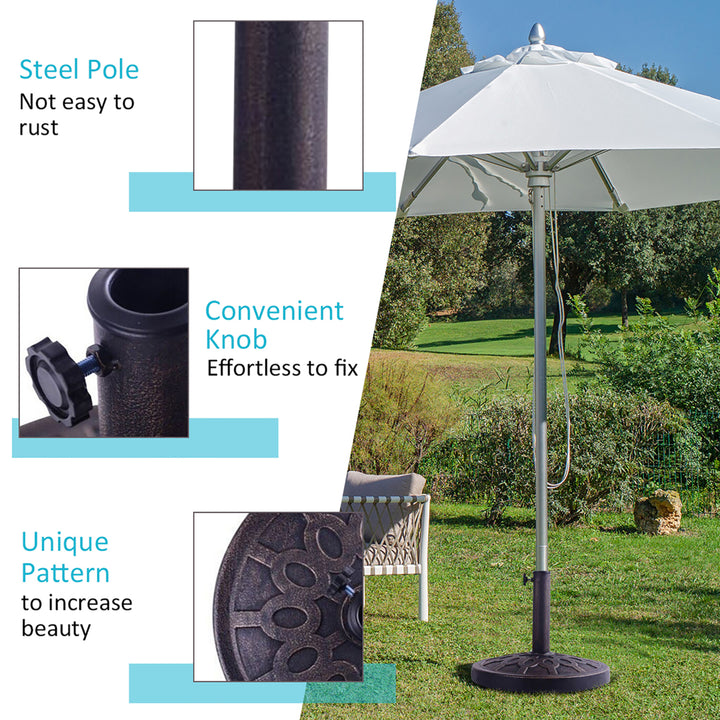 17.5 Umbrella Base Stand Market Patio Standing Outdoor Living Heavy Duty (Round) Image 9