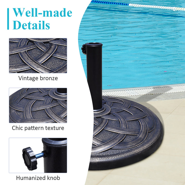 22 Round Umbrella Base Stand Market Patio Standing Outdoor Living Heavy Duty Image 9