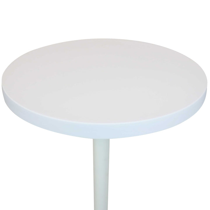 Sunnydaze 27.5 in All-Weather Plastic Round Folding Patio Bar Table - White Image 4
