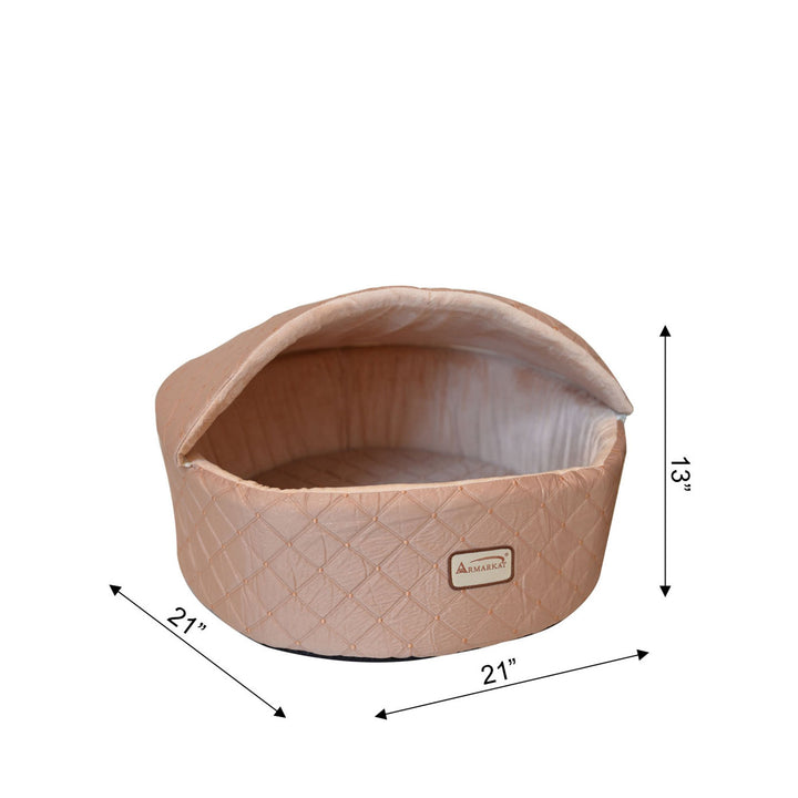 Armarkat Cuddle Cave Cat Bed C33 Medium Size Light Apricot Image 5