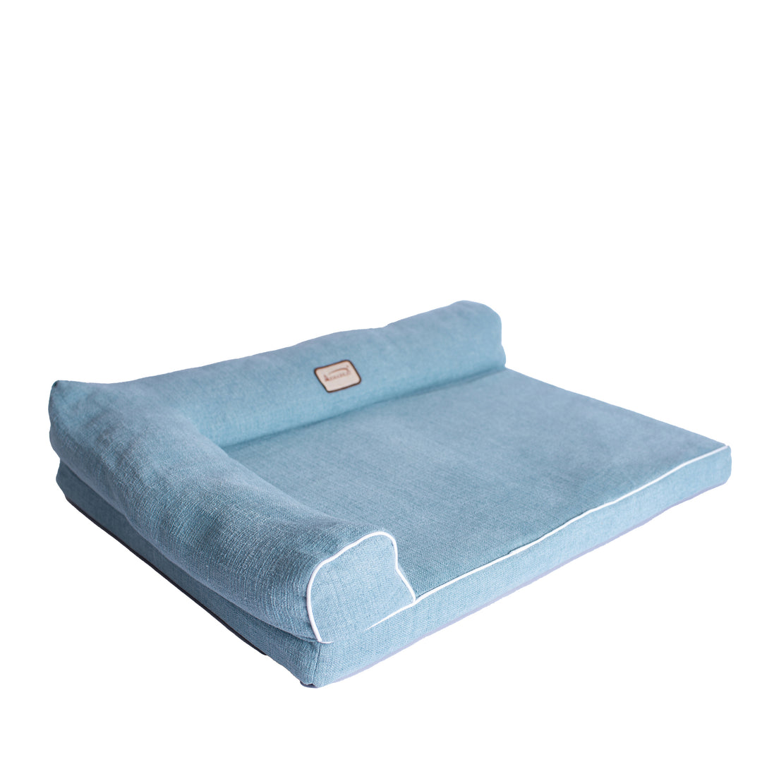 Armarkat D08A Medium Pet Bed Soothing Blue Bolstered Poly Fill Cushion 31x23x7 Image 6