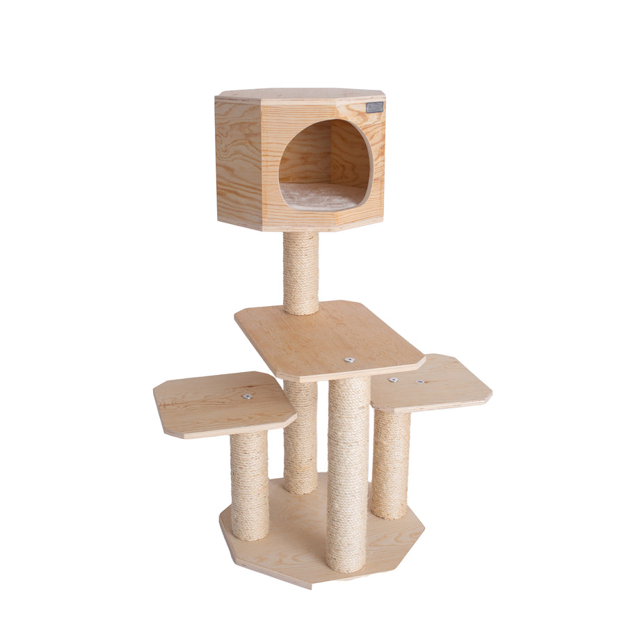 Armarkat S4203 Premium Scots Pine Solid Wood Cat Tree 46" Tall 4-Level Image 1