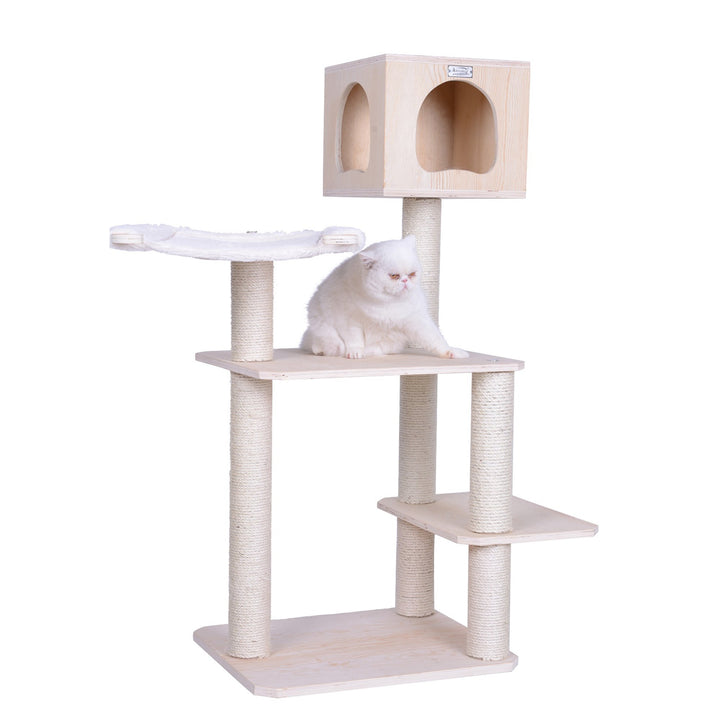 Armarkat Premium Scots Pine Cat Tree S5103 50" Tall Solid Wood Four Levels Image 5