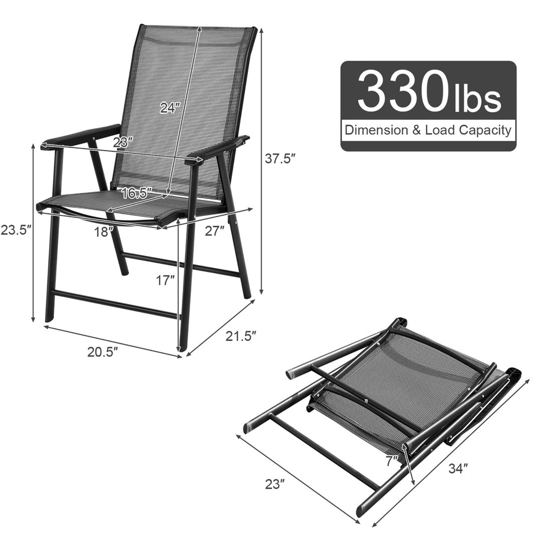 Set of 4 Outdoor Patio Folding Chairs Camping Deck Garden Pool Beach W/Armrest Image 9