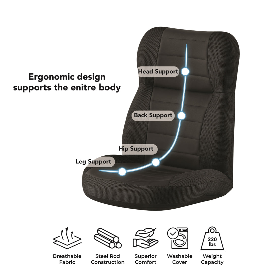 Snow Chair - 5 Adjustable Back Positions, 3 Headrest Positions, Reclines to Flat, Washable Cover, Steel Rod Construction Image 8