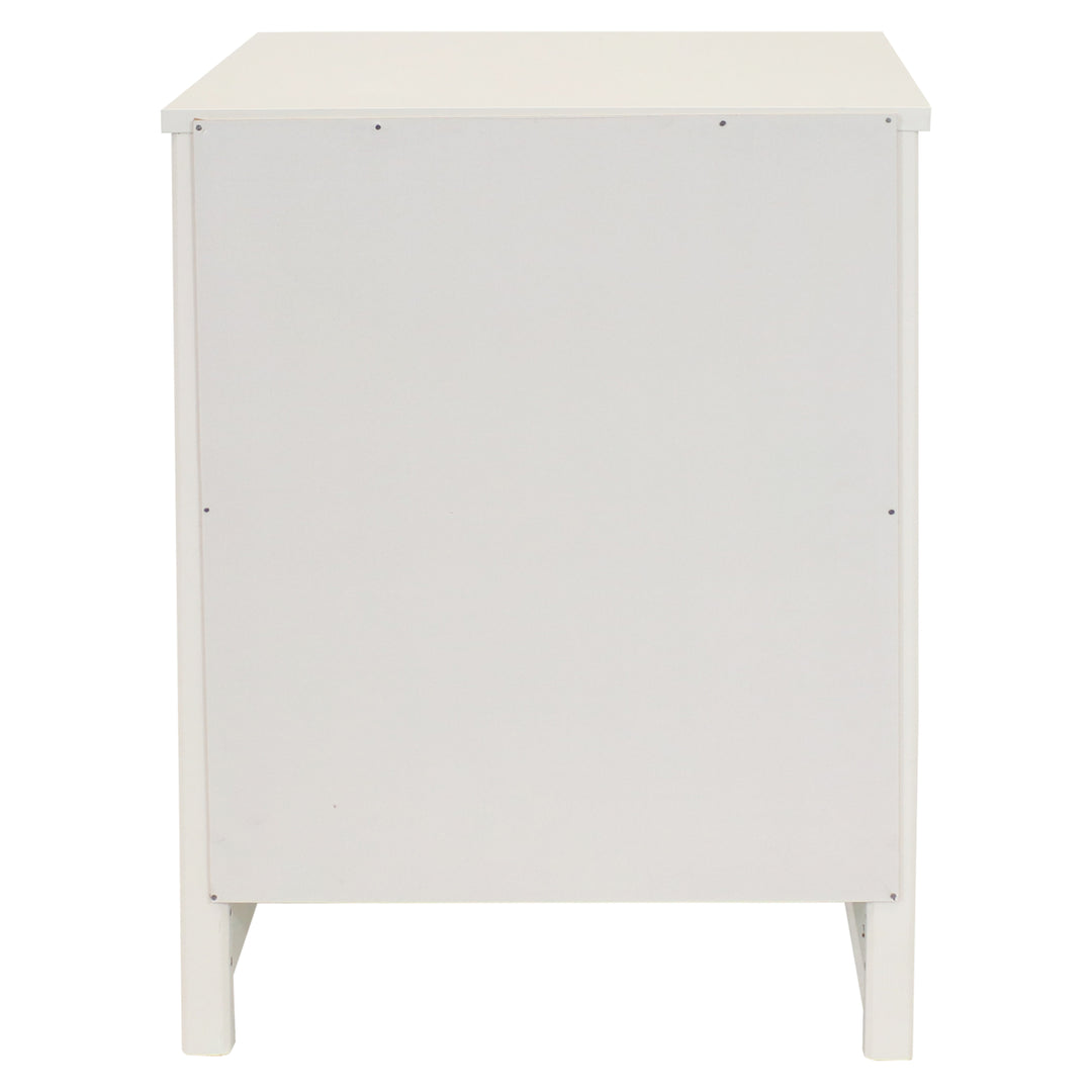 Sunnydaze Beadboard Side Table with Drawer and Cabinet - White - 23.75in Image 11