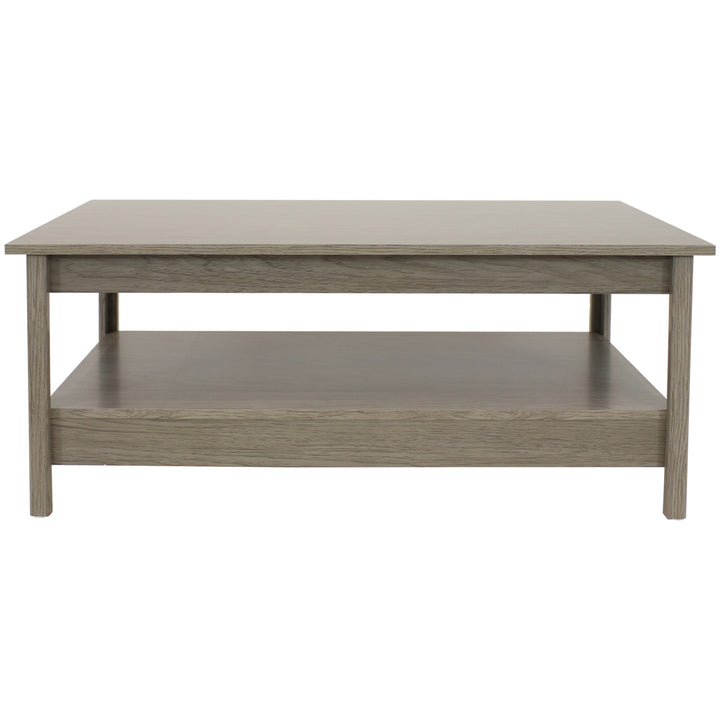 Sunnydaze Classic MDF Coffee Table with Lower Shelf - Thunder Gray - 16 in Image 8