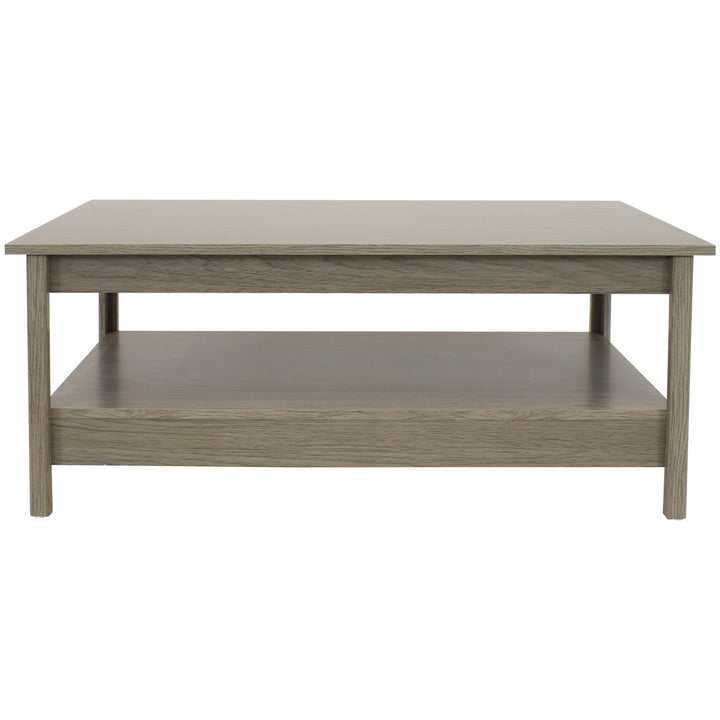 Sunnydaze Classic MDF Coffee Table with Lower Shelf - Thunder Gray - 16 in Image 10