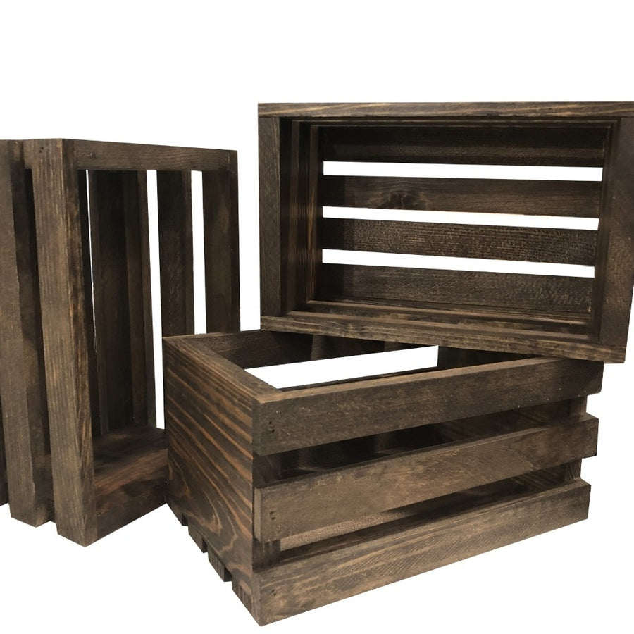 Set of 3 wood crates with the rustic vintage look made in the US by Mowoodwork This rustic set of crates will be a great Image 1