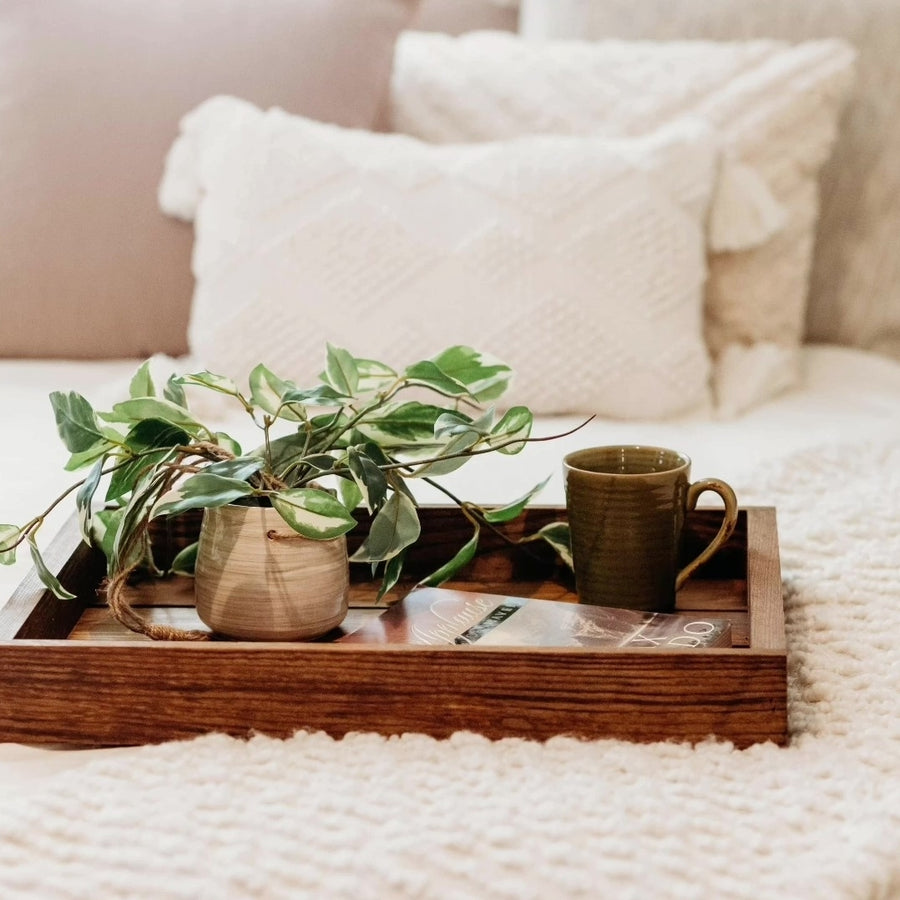 Decorative Wood Tray many ways to use in the Home or office stained Early America with the vintage look Image 1