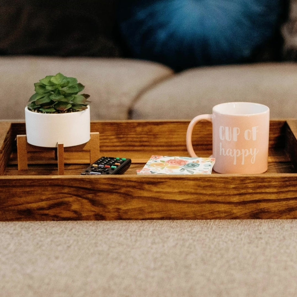 Decorative Wood Tray many ways to use in the Home or office stained Early America with the vintage look Image 2