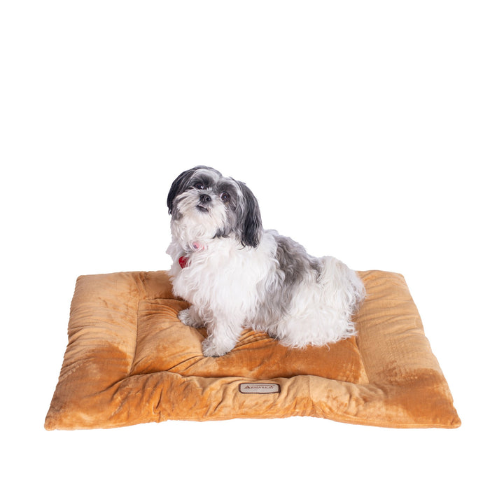 Armarkat M01CZS-L Large Dog Bed Mat Earth Brown Velvet Poly Fill 35x22 Image 1