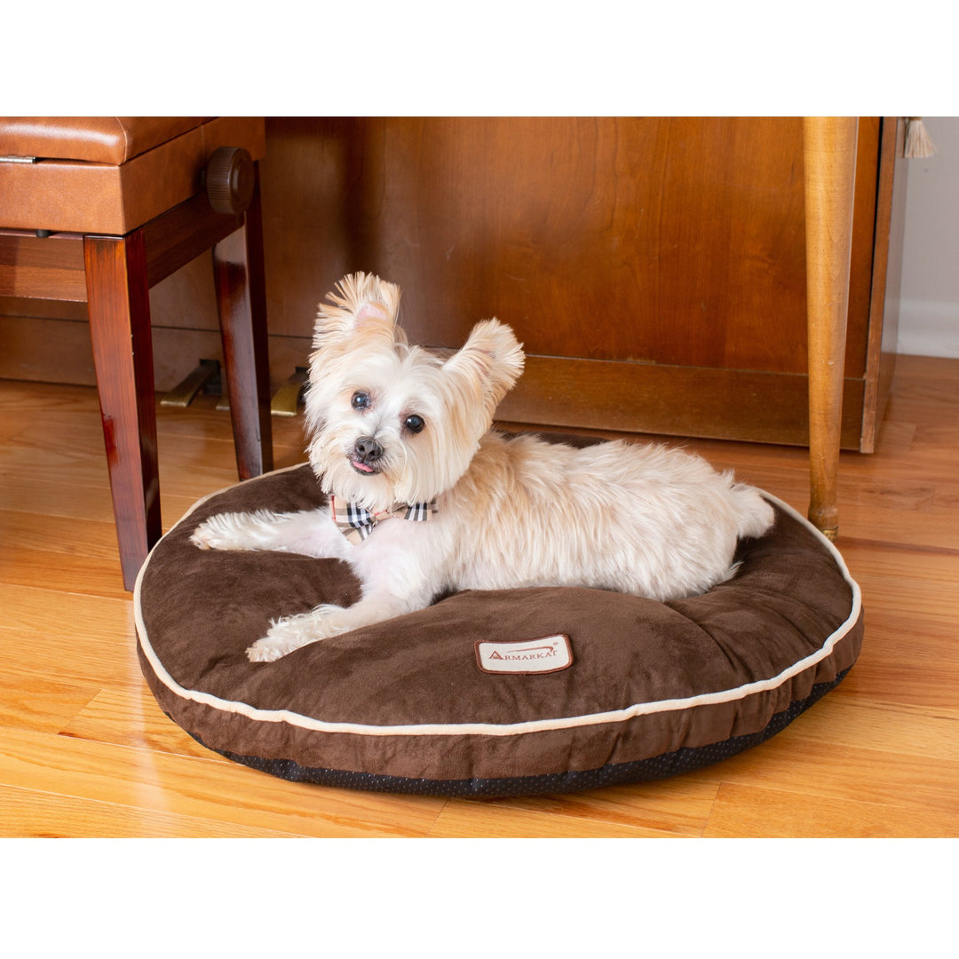 Armarkat M04JKF Pet Bed Pad Mocha 26x25 Waterproof Zip Cover Plush Cushion Image 3