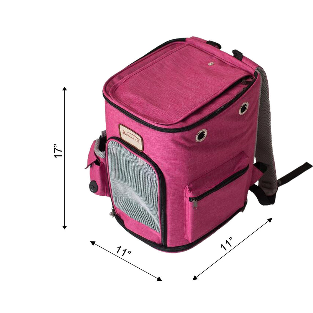 Armarkat PC301P Pet Carrier Backpack Pink Gray Soft-Sided 17x11x11 inches Image 5