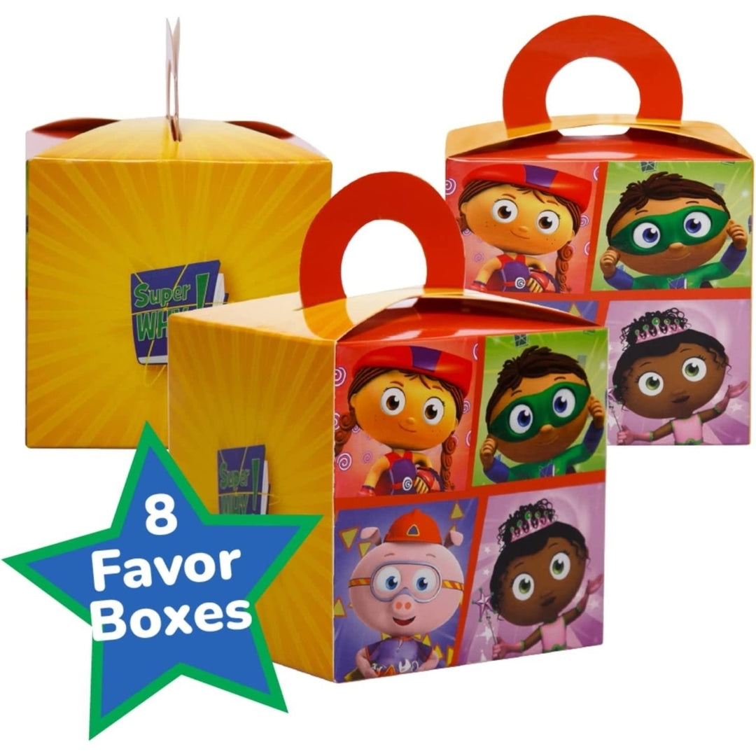 Super Why Kids Themed Party In A Box Complete Kit for 8 Favor Boxes Banner Mighty Mojo Image 5