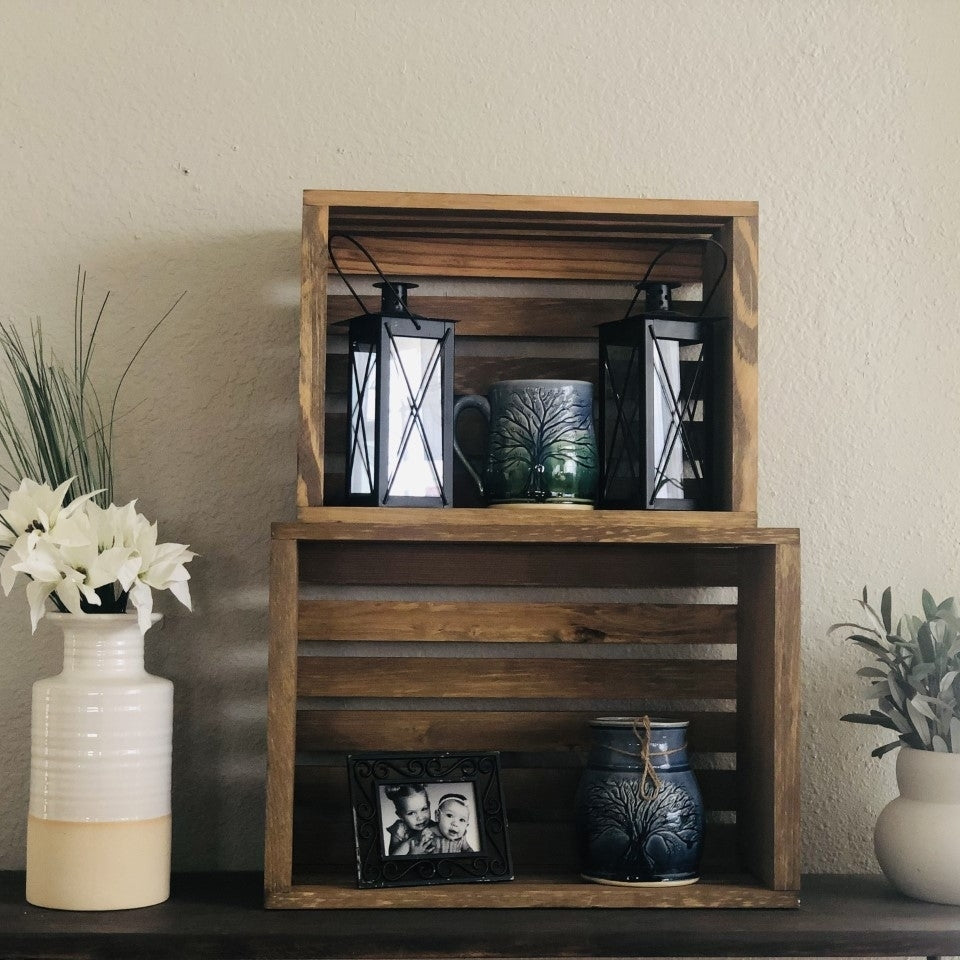 Rustic Nesting Wood Crates Set of 3 with Vintage look Made in the USA Image 2