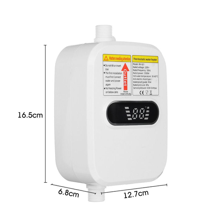 3500W Mini Instant Tankless Electric Shower Hot Water Heater Kitchen Bathroom 220V Image 10