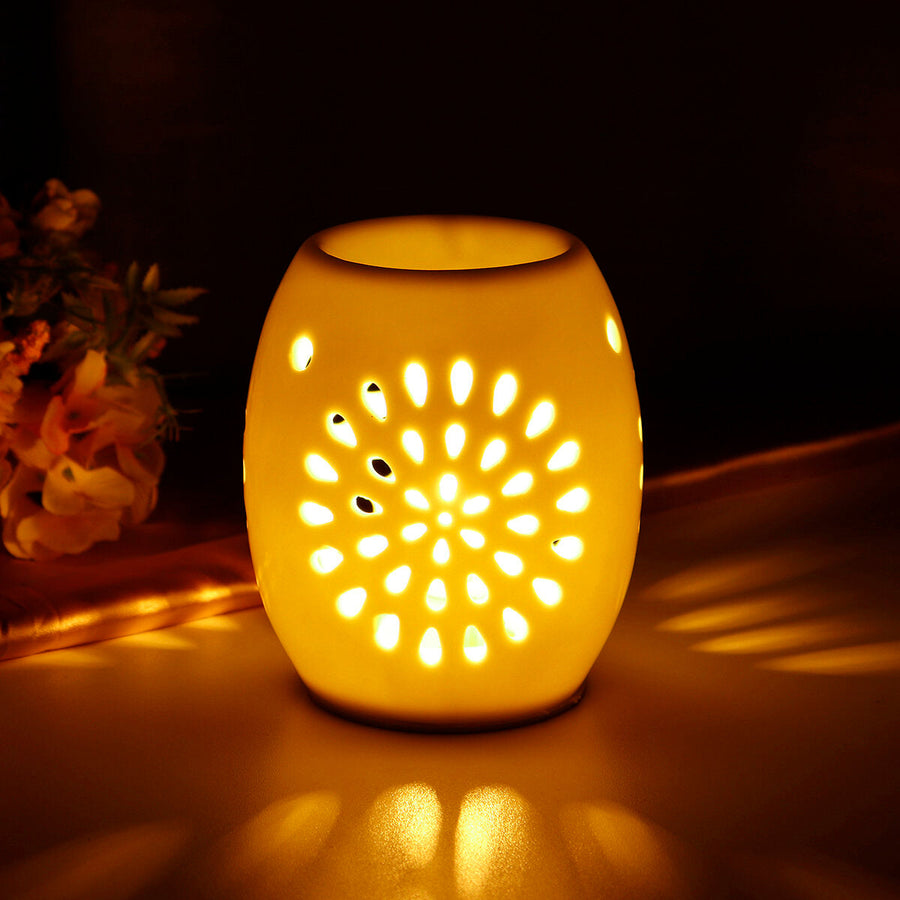 Ceramic Oil Burner Melt Wax Warmer Aroma Diffuser Tealight Scented Candle Holder Hollow Owl 220V-240V Image 1