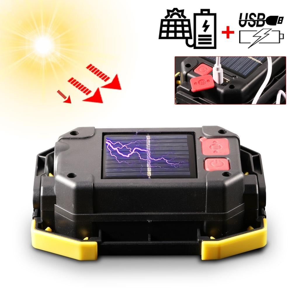 Portable IP65 Waterproof 50W LED COB Floodlight support Solar USB Rechargeable 220V Image 7