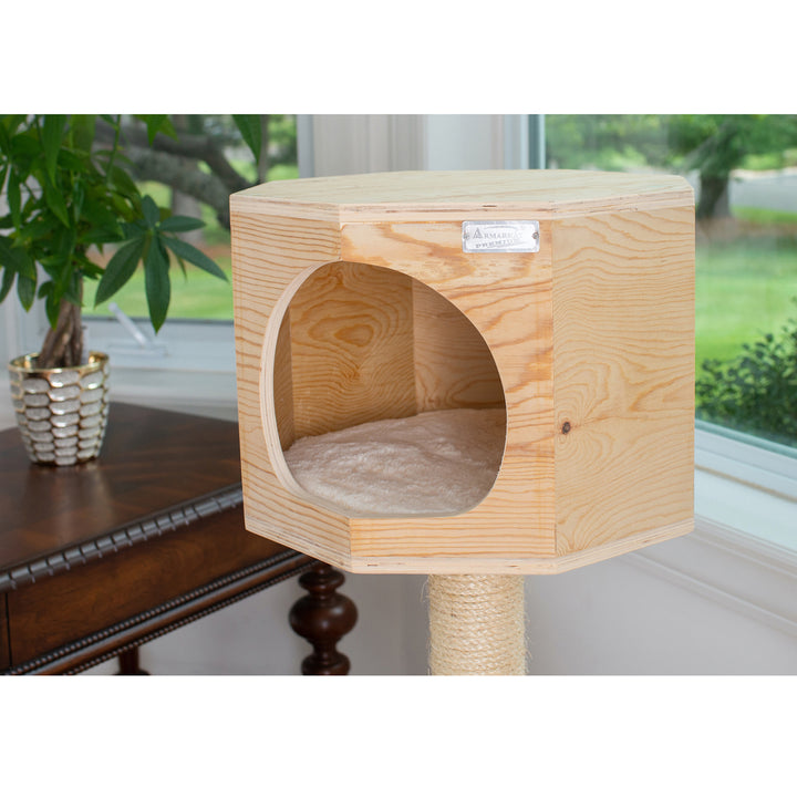 Armarkat S4203 Premium Scots Pine Solid Wood Cat Tree 46" Tall 4-Level Image 4