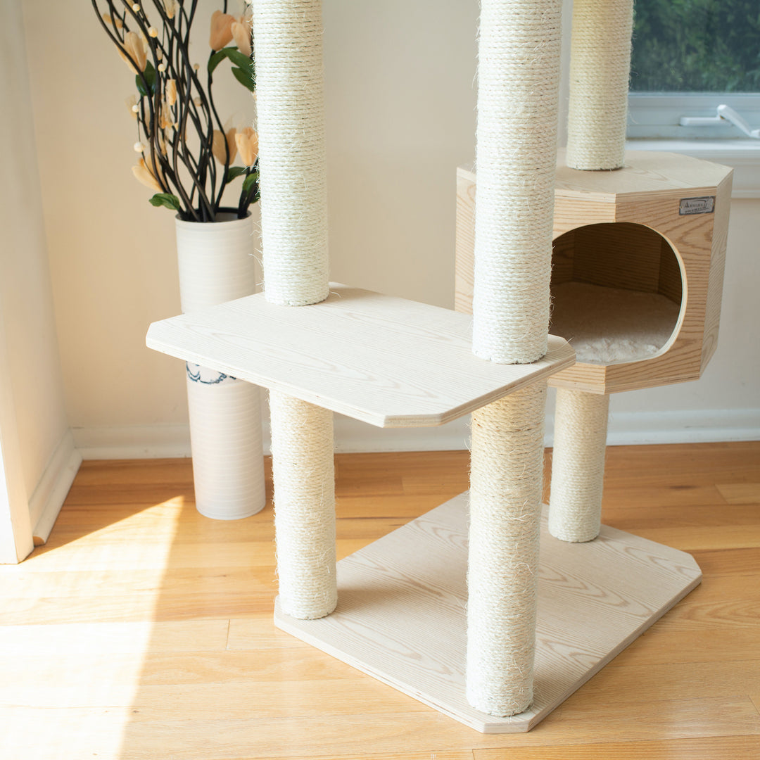 Armarkat 54 Inch Cat Tree Scots Pine Three Levels Condo Soft Perch S5402 Image 7